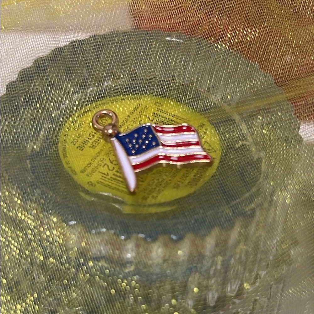 American Flag Enamel Charm